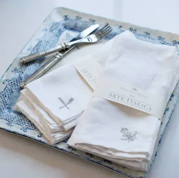 Crown Linen Designs Napkins / Embroidered Bee