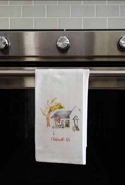 Clarkesville House w/ Flag