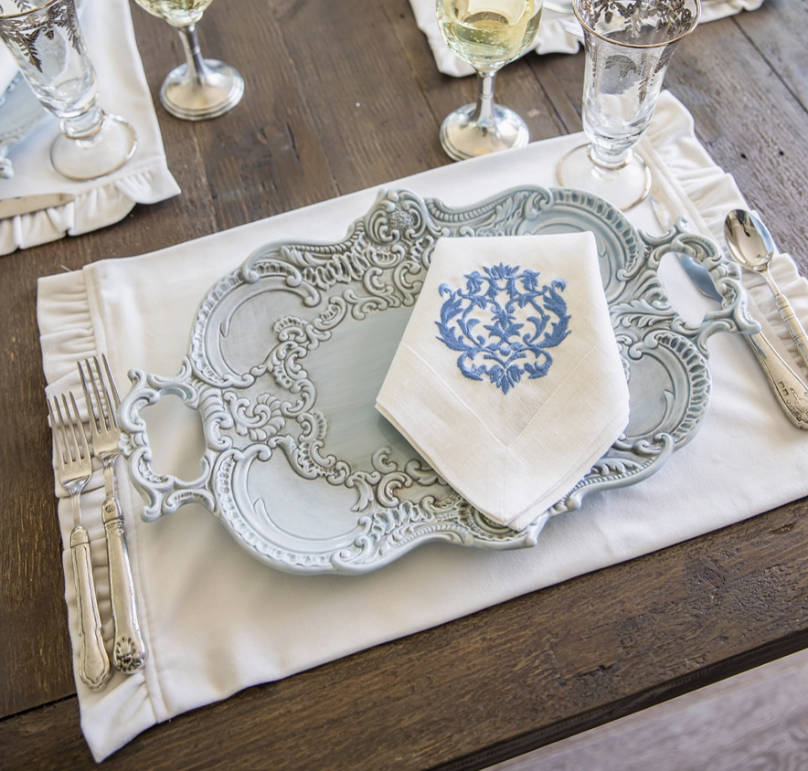 Velvet Ruffle Placemat - Cream