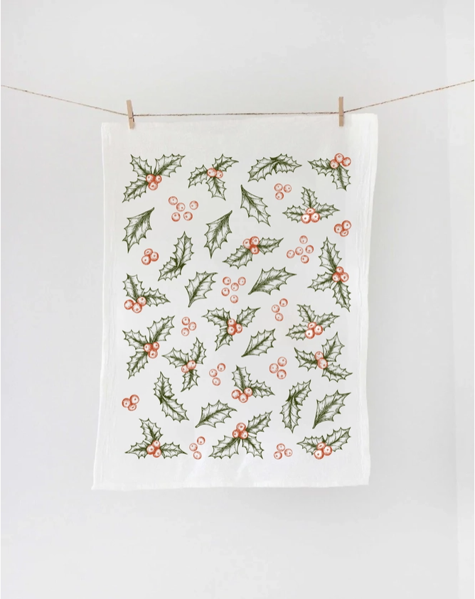 Tea Towel - Botanical Holly