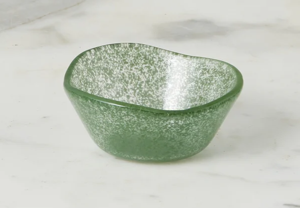 Green Glass Dipping Bowl
