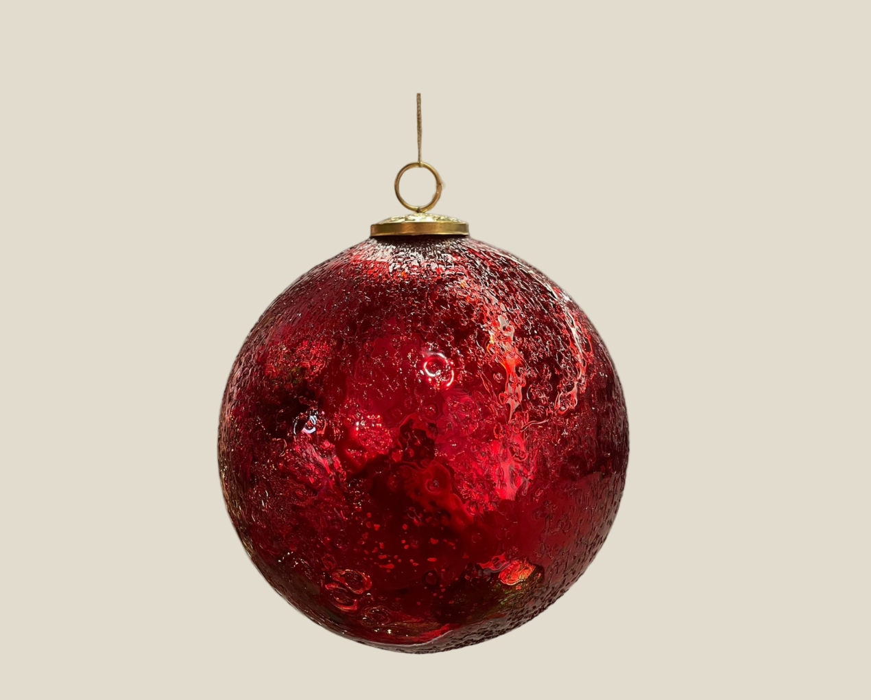 6" Glass Texture Crinkle - Red