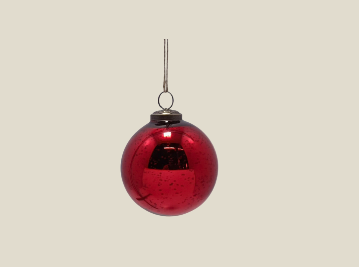 4" Mercury Glass - Red