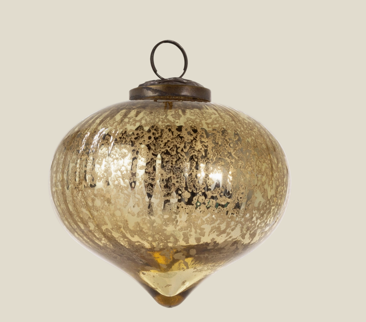 4" Fluted Gold Glass