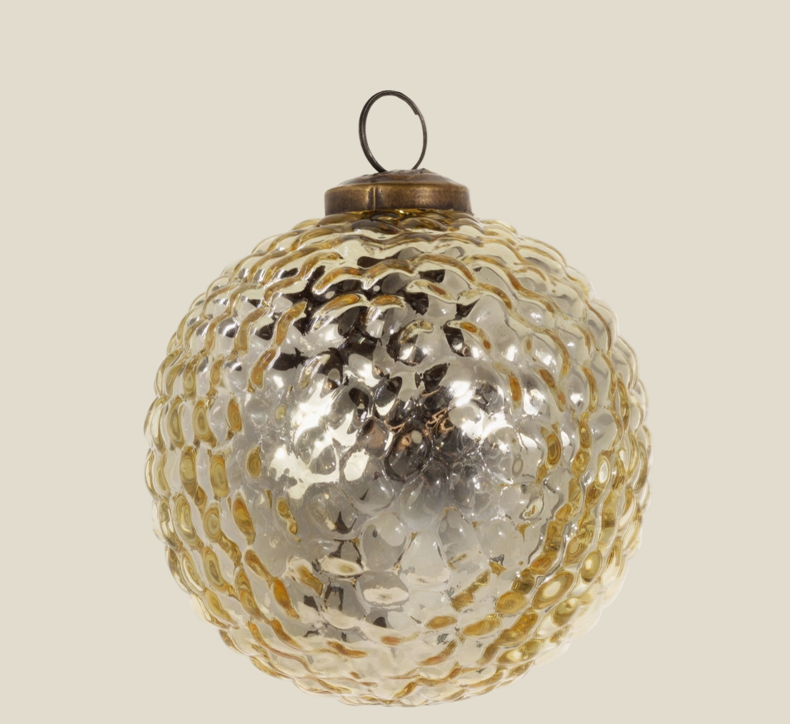 4" Hobnail Gold Glass