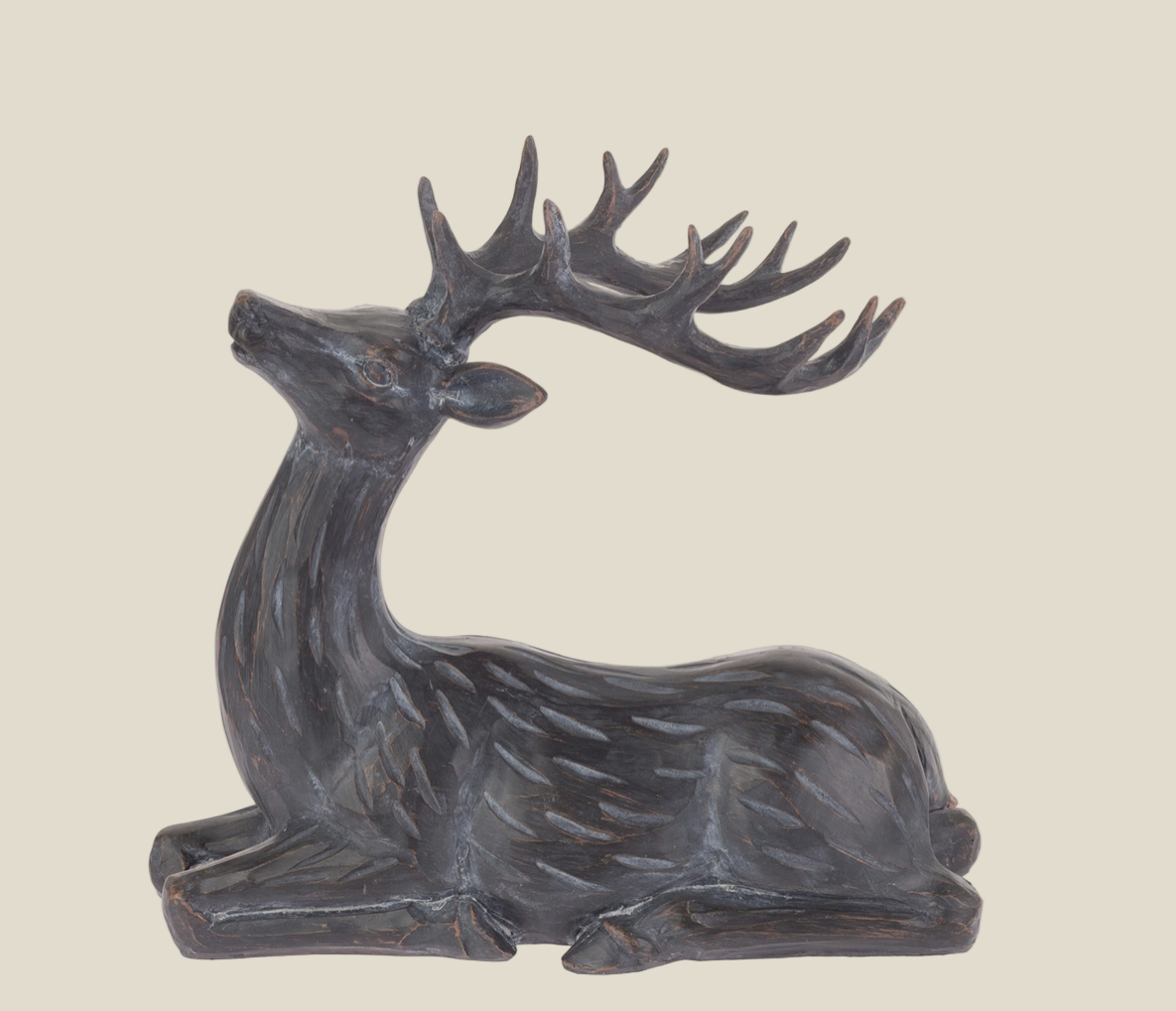Etched Slate Sitting Deer