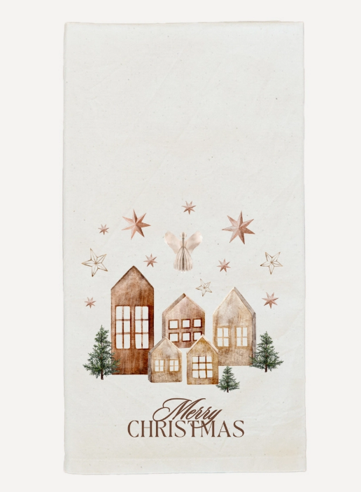 Christmas Village Tea Towel
