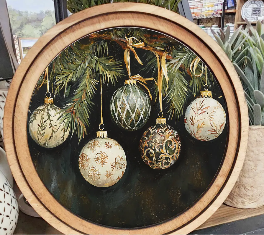 Wooden Ornament Art, Round
