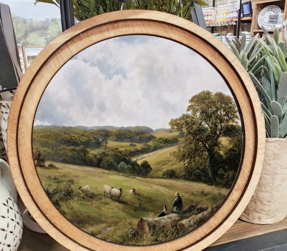 Wooden Sheep Art, Round