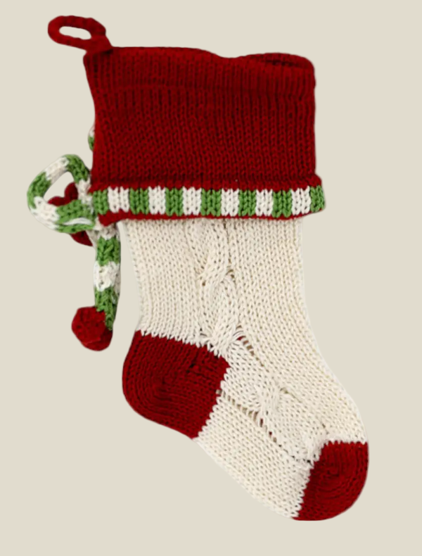 Mini Cable Knit Bow Stocking
