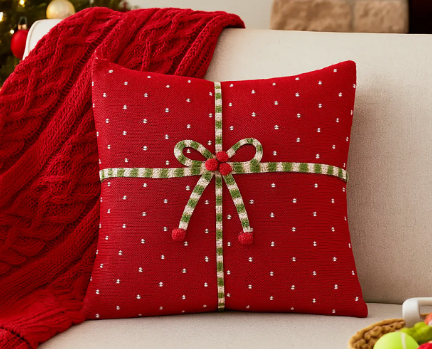 Red Christmas Gift Pillow