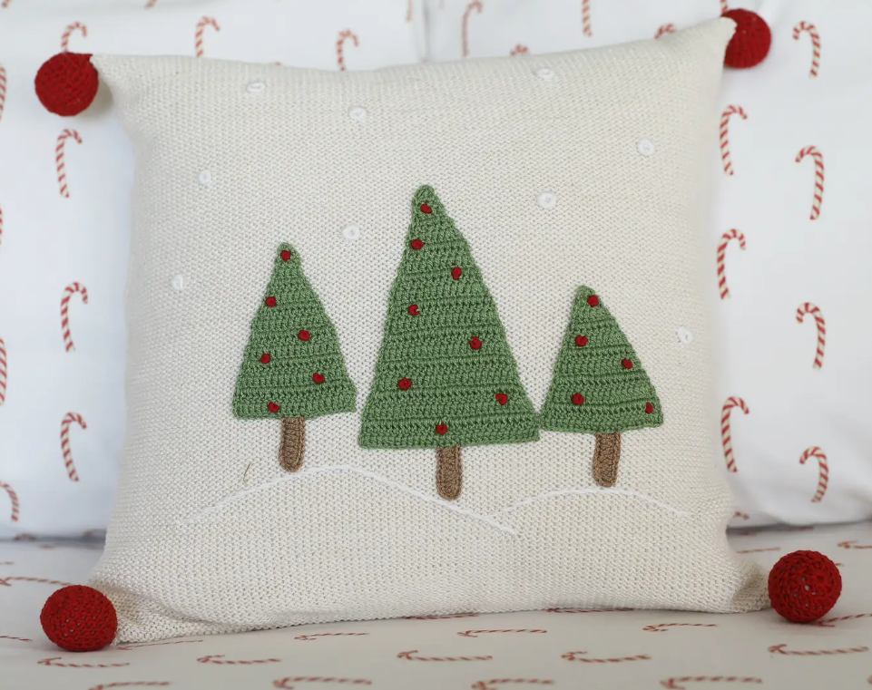 Three Tree Christmas Pillow