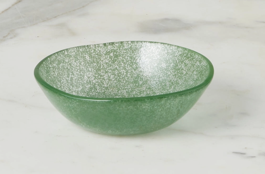 Green Glass Tasting Bowl