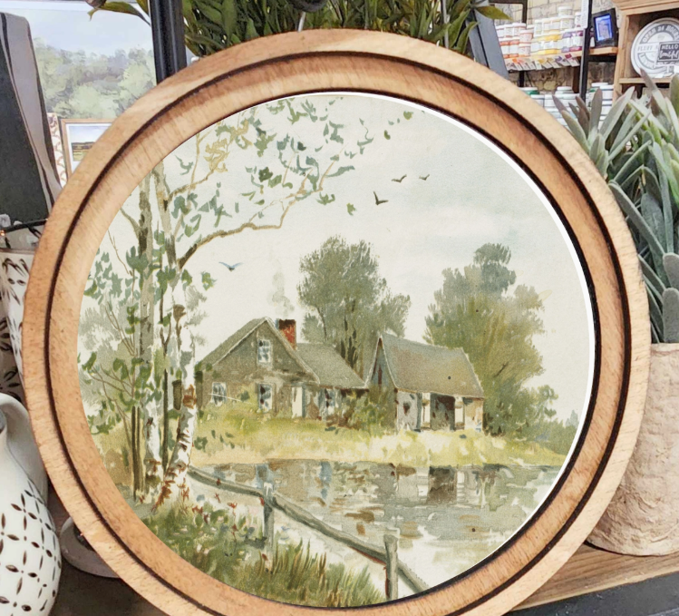 Wooden Farmhouse Pond Art