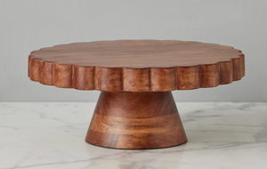 Etu' Home Natural Scalloped Cake Stand