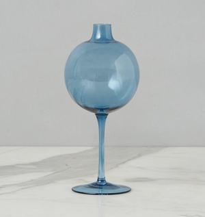 Wine Glass Shaped Flower Vase - Navy Blue