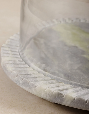 Green Onyx Serving Board With Glass Cloche