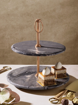 Heavenly Brown Onyx Cake Stand