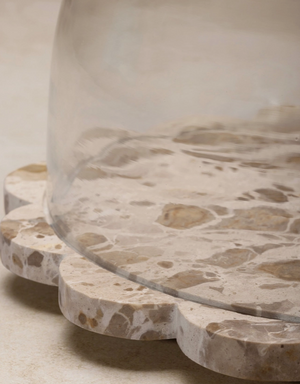 Viola Brown Onyx Serving Board with Cloche