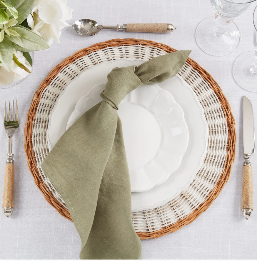 Linen Napkin Set - Olive