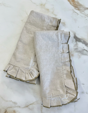 Ruffle Linen Blend Napkin Set