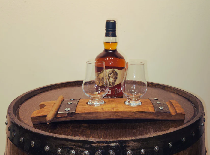 Double Hole Cigar Coaster with Glasses