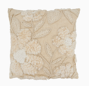 Embroidered Texture Floral Throw Pillow