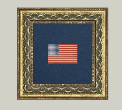 Gingham Flag Framed Art, 9x9
