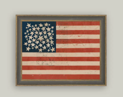 Rustic Flag Framed Art, 6x4