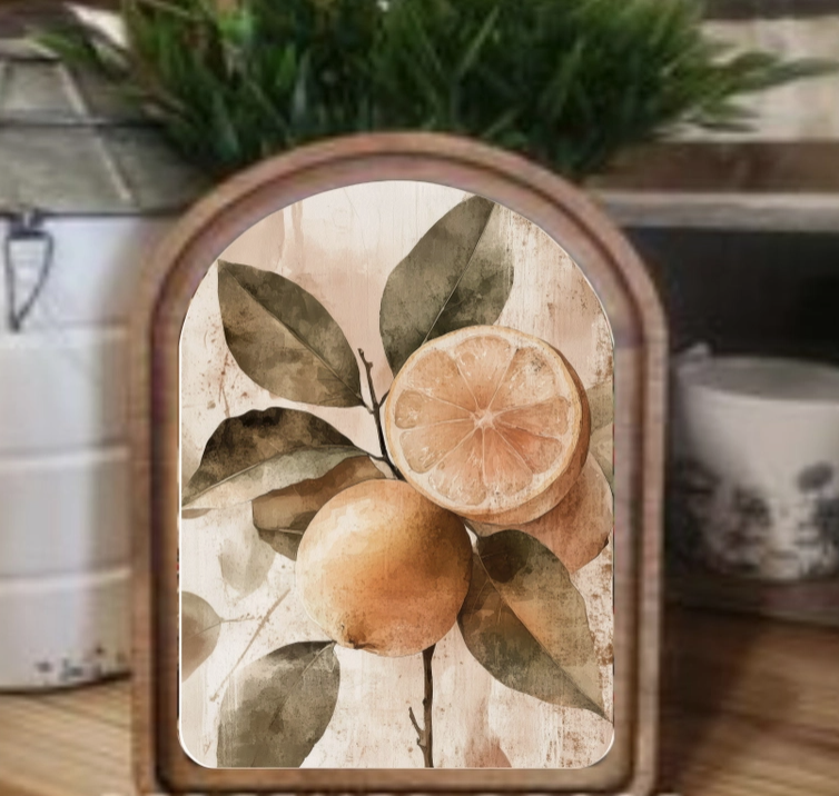 Wooden Arch Rustic Lemon Art