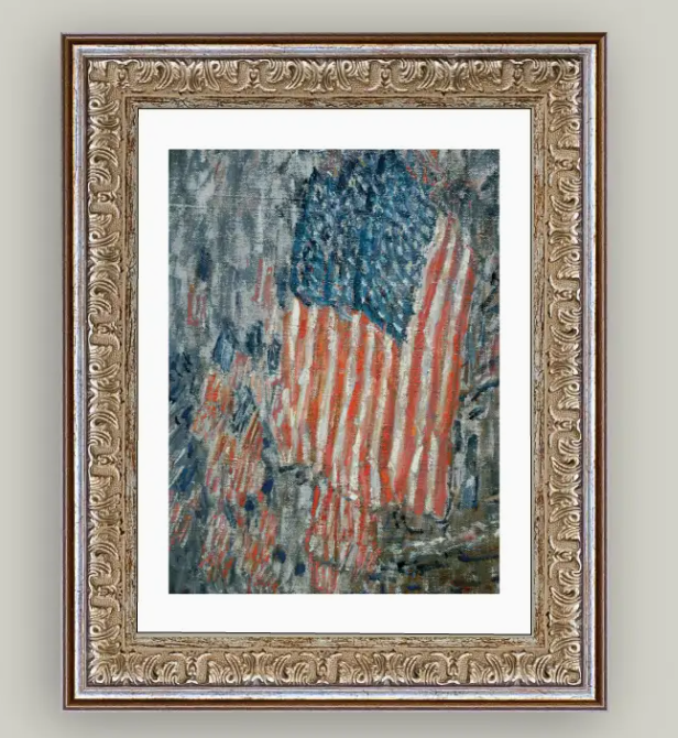 Patriotic Flag Framed Art, 8x10