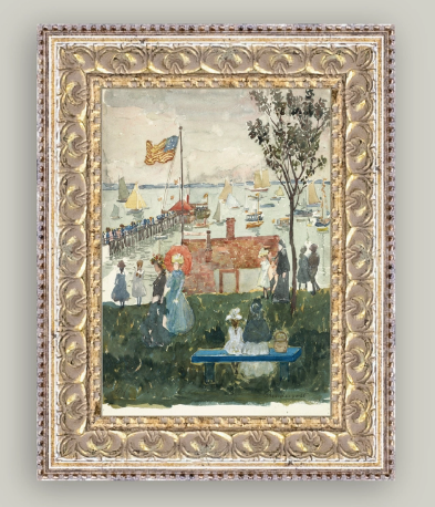 Day at the Pier Framed Art, 8x10