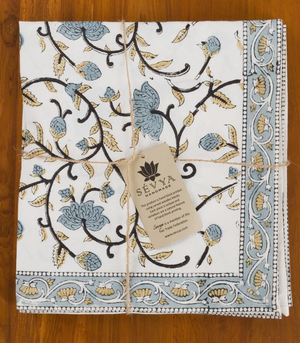 Silver Floral Napkin Set