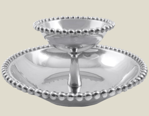 Mariposa Beaded Tiered Chip and Dip Tray
