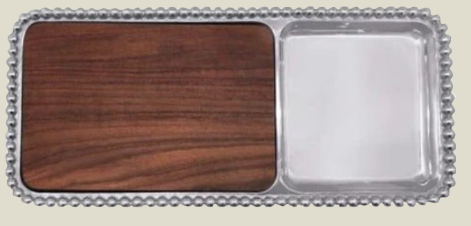 Mariposa Cheese and Cracker Server with Wood Insert