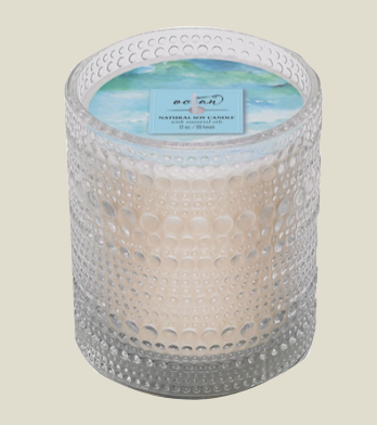 Hobnail Candle / Ocean