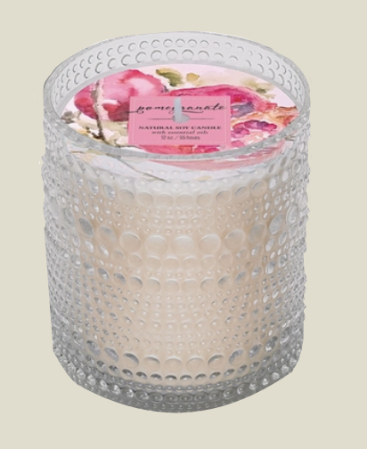 Hobnail Candle / Pomegranate