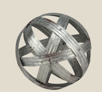 7.5" Galvanized Stripe Ball