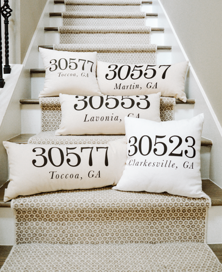 Zip Code Throw Pillow - Lumbar - ANGEL OAK HOME
