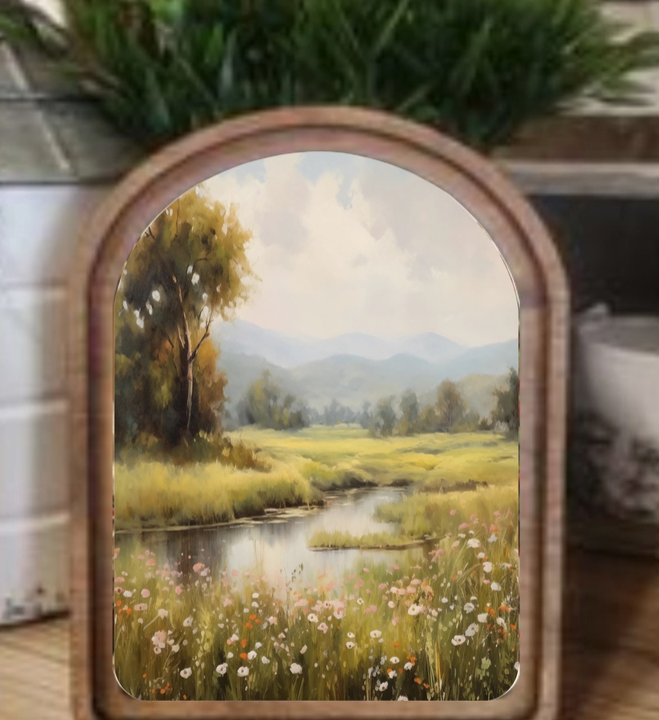 Wooden Arched Spring Stream Art