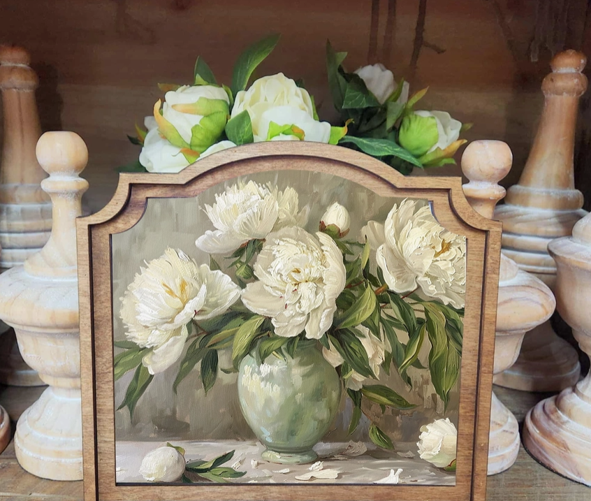 Wooden Provincial Muted Peony