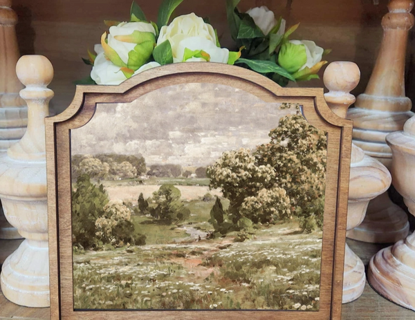 Wooden Provincial Spring Landscape Art - ANGEL OAK HOME