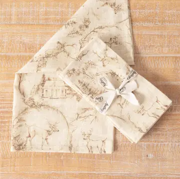 Sepia Deer Napkins, Set of 4
