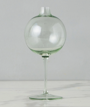 Wine Glass Shaped Flower Vase - Sage Green
