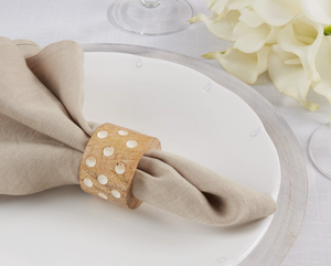 Dot Wooden Napkin Ring Set