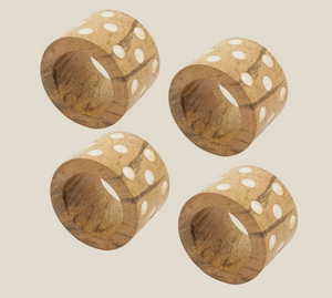 Dot Wooden Napkin Ring Set