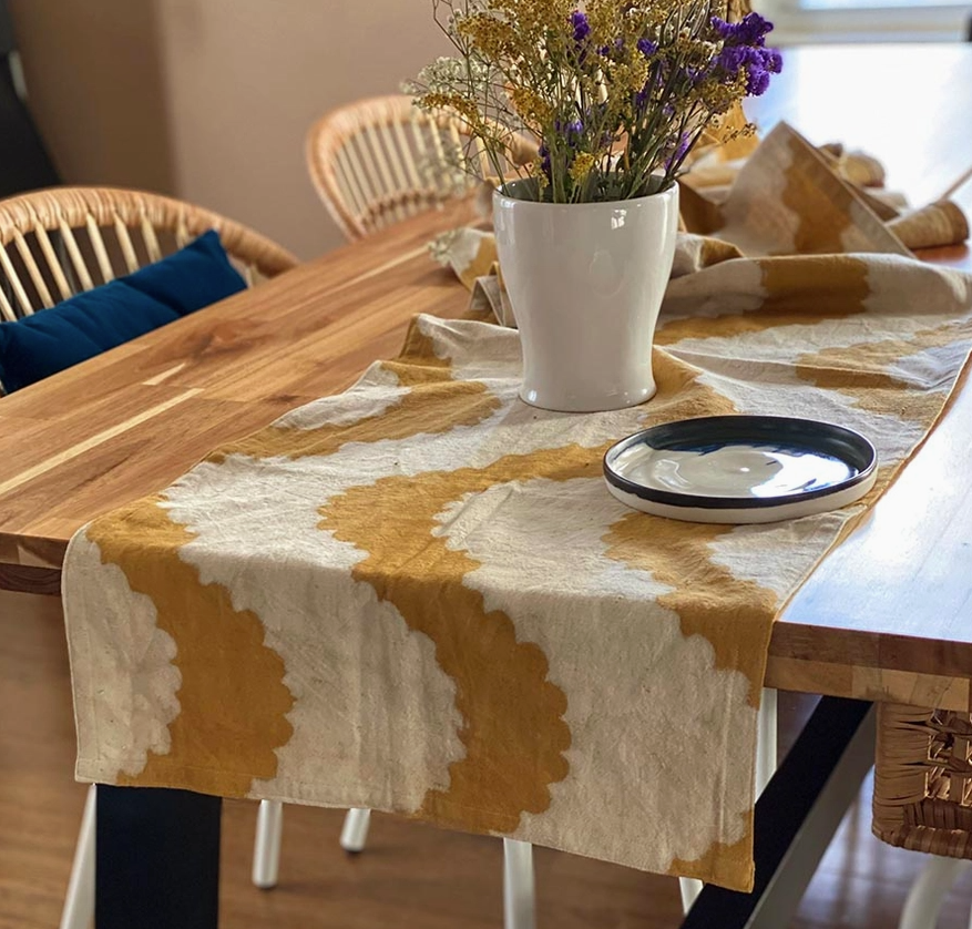 Handwoven Table Runner - Golden Rays
