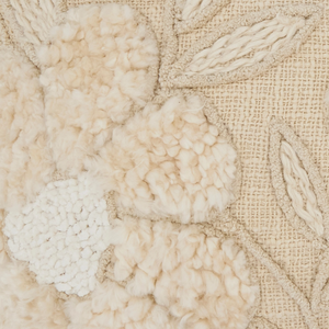 Embroidered Texture Floral Throw Pillow