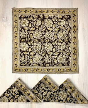 Black Kalamkari Napkin Set