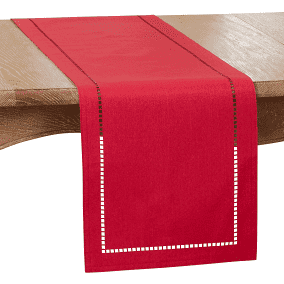 Red w/ white sherpa border Table Runner